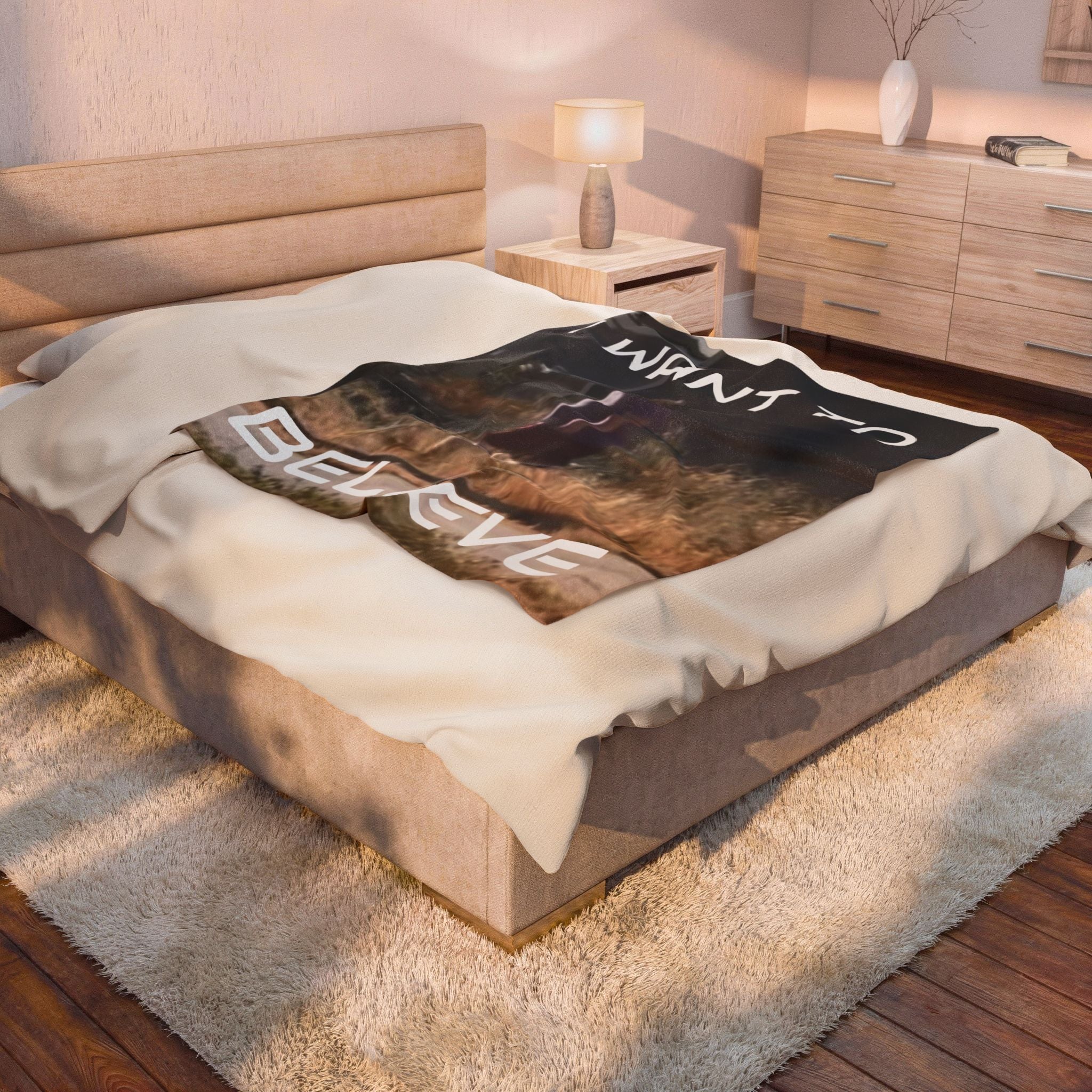 I Want to Believe Velveteen Plush Blanket | Sightings of the Cows